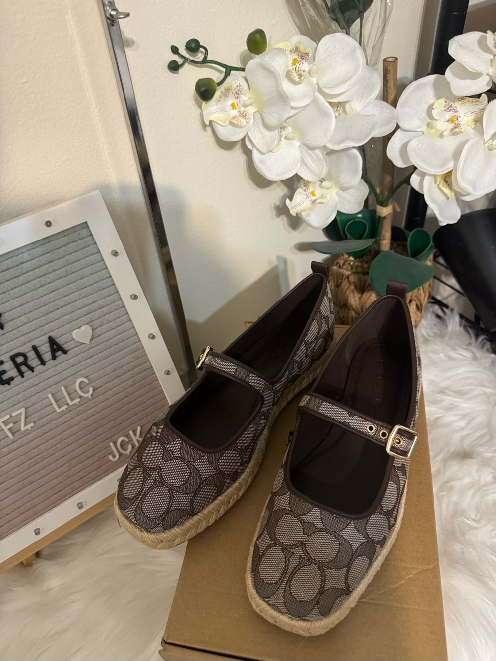 Coach Outlet Mary Jane Espadrille Sandal In Signature Jacquard